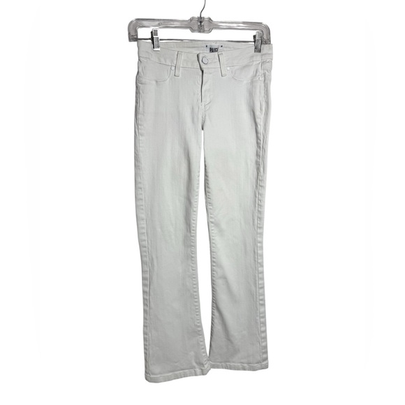 PAIGE JEANS size 25 Petite White Lou Lou Bootcut Denim Jeans‎ PERFECT 🩷 - Picture 1 of 9